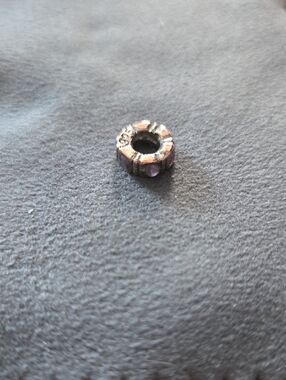 Vintage Sterling Silver & White Cubic Zurconia Charm Bead - Pandora-Compatible